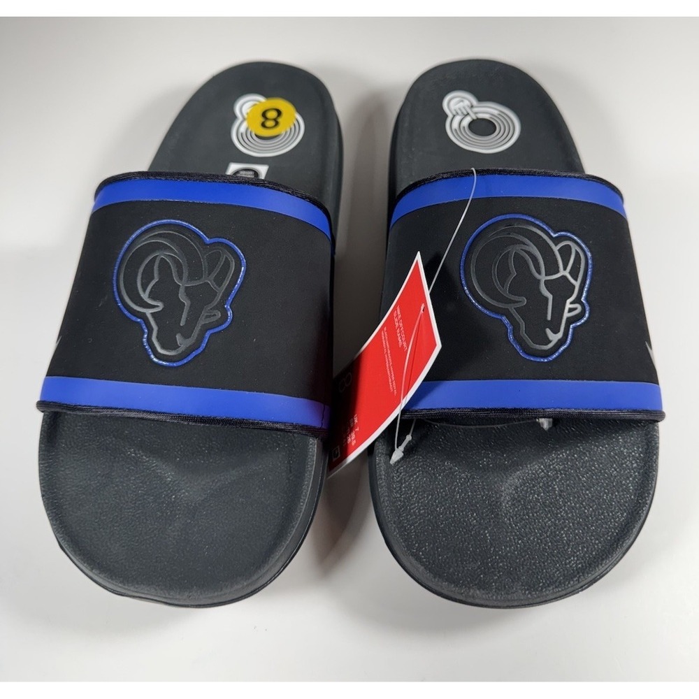 NIKE Offcourt LA Rams NFL Slides Sandals Blue Black Women's 9.5 *NEW* DD0556-001